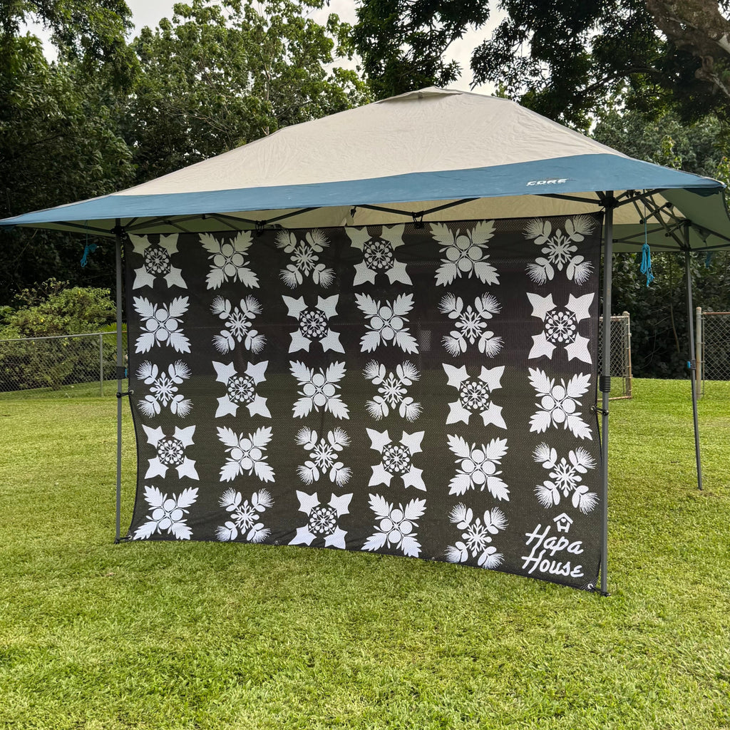 Tent Screen in black and white Quilt blocks