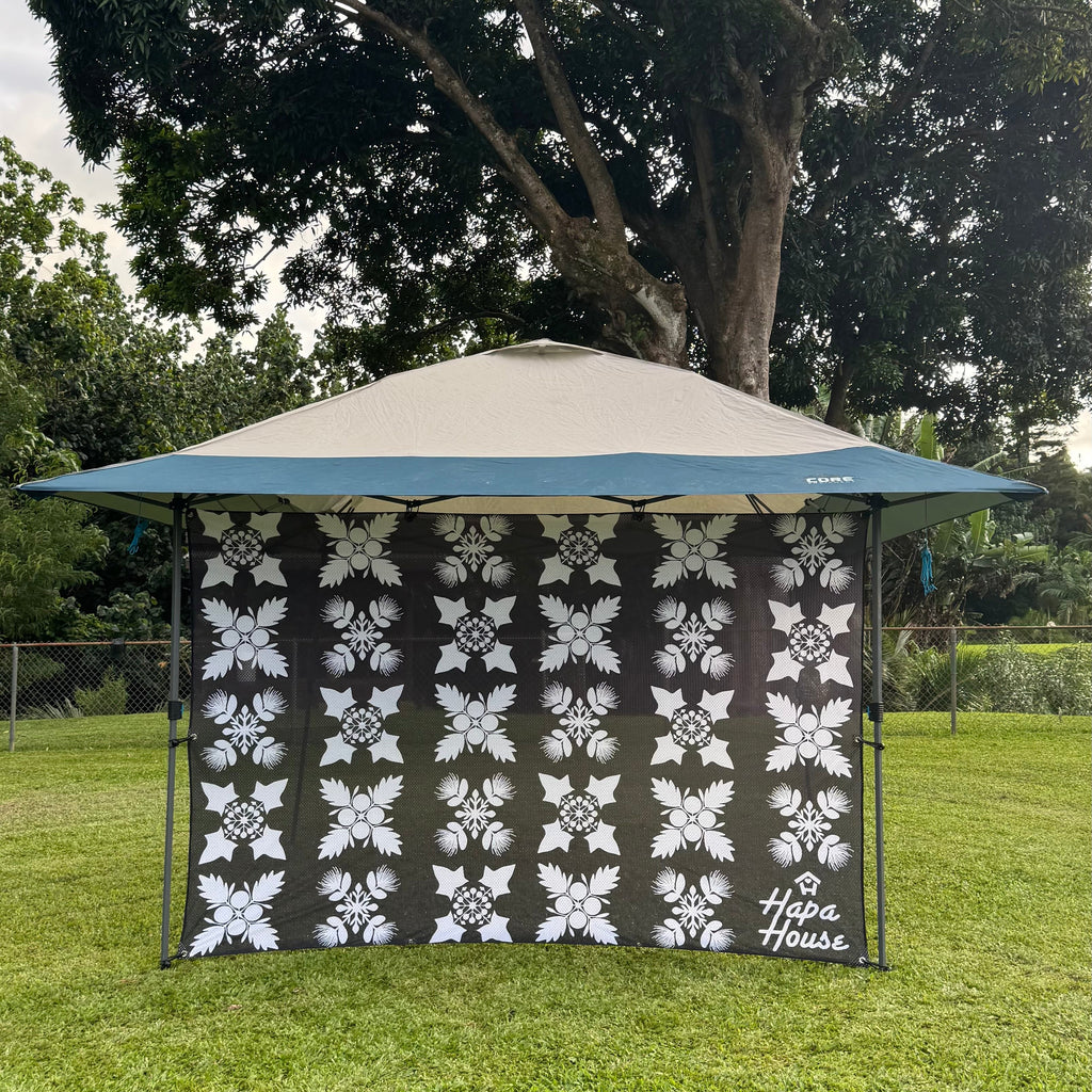 Tent Screen in black and white Quilt blocks