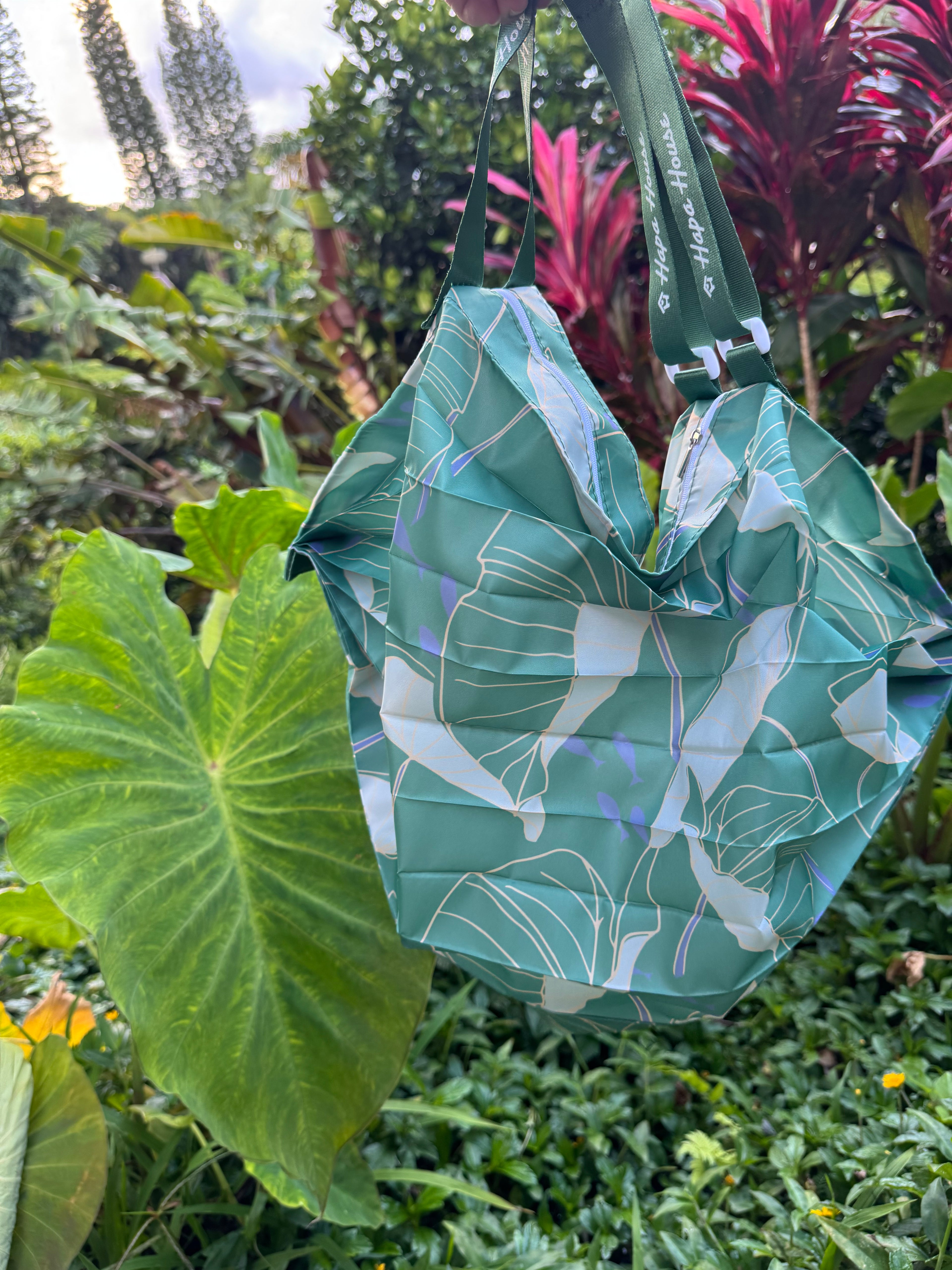 Roll Up Shopping Bag in Kalo and i'a