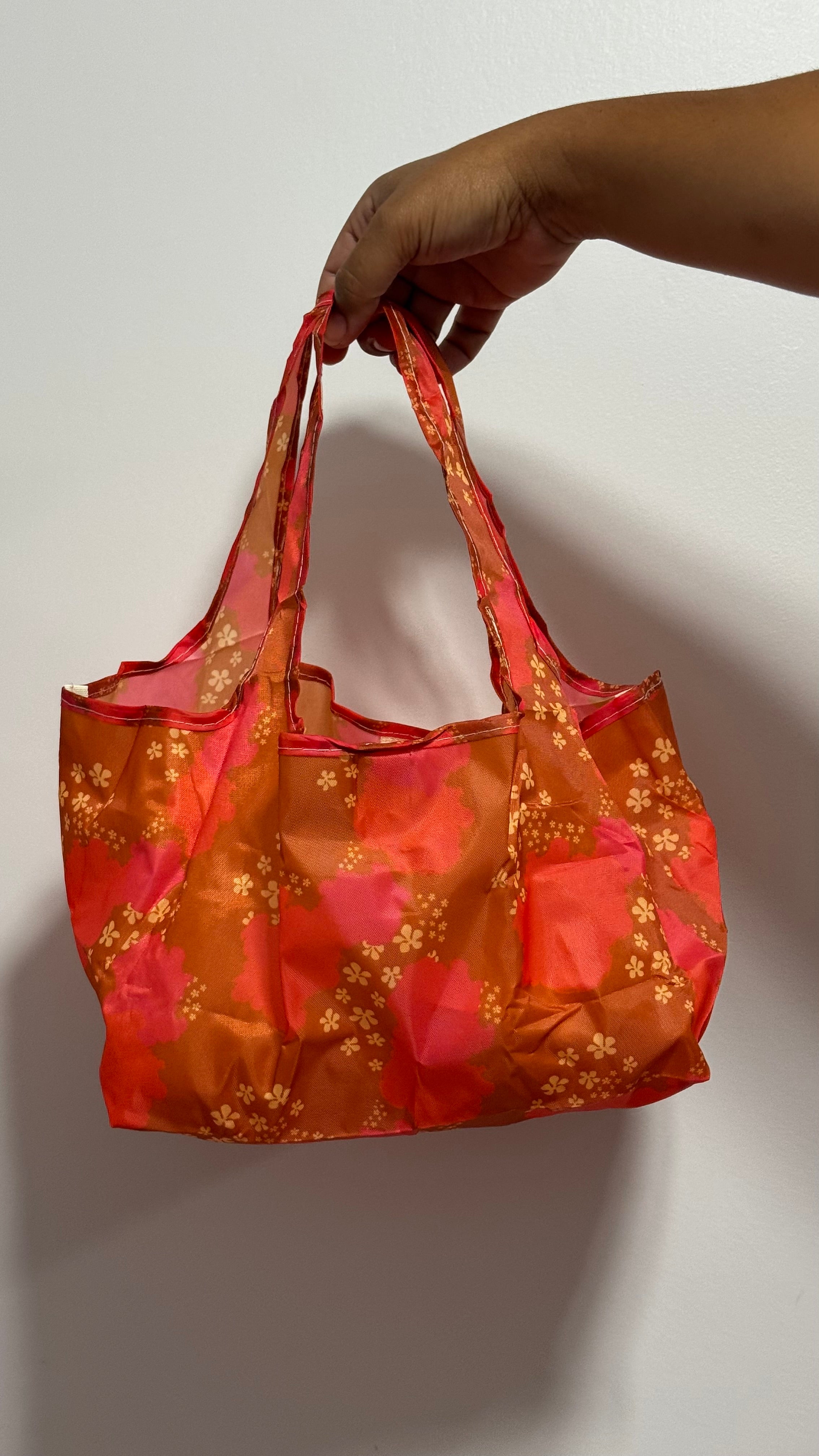 Bento Bags in Brown and Red Retro Hibiscus