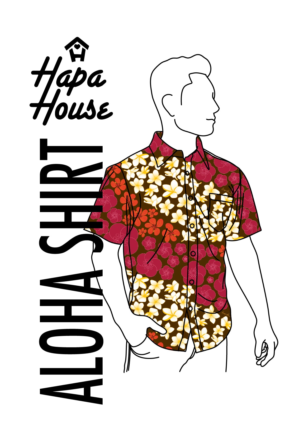 Aloha Shirt brown pua waves – Hapa House Hawaii