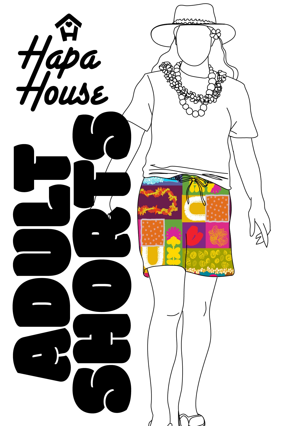 Adult shorts in patchwork