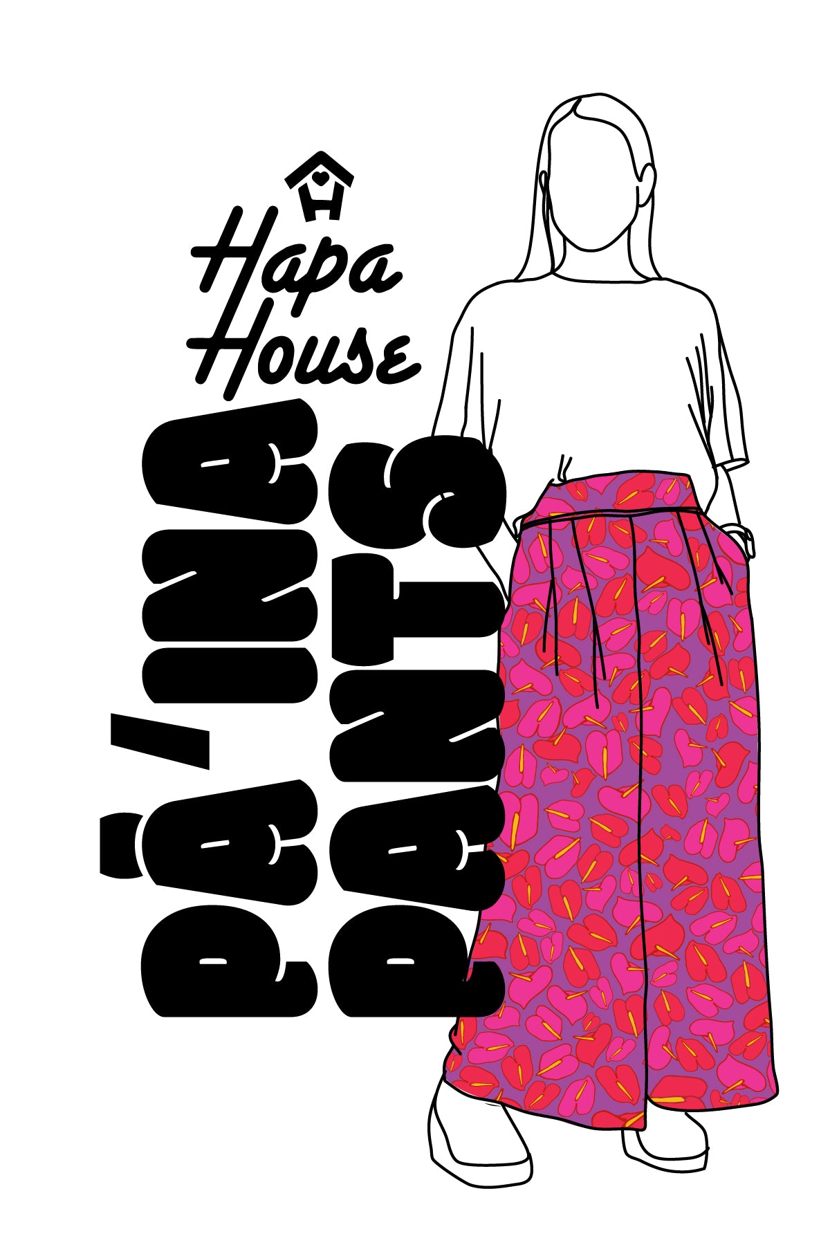 Pāʻina Pants in Tiny Anthurium