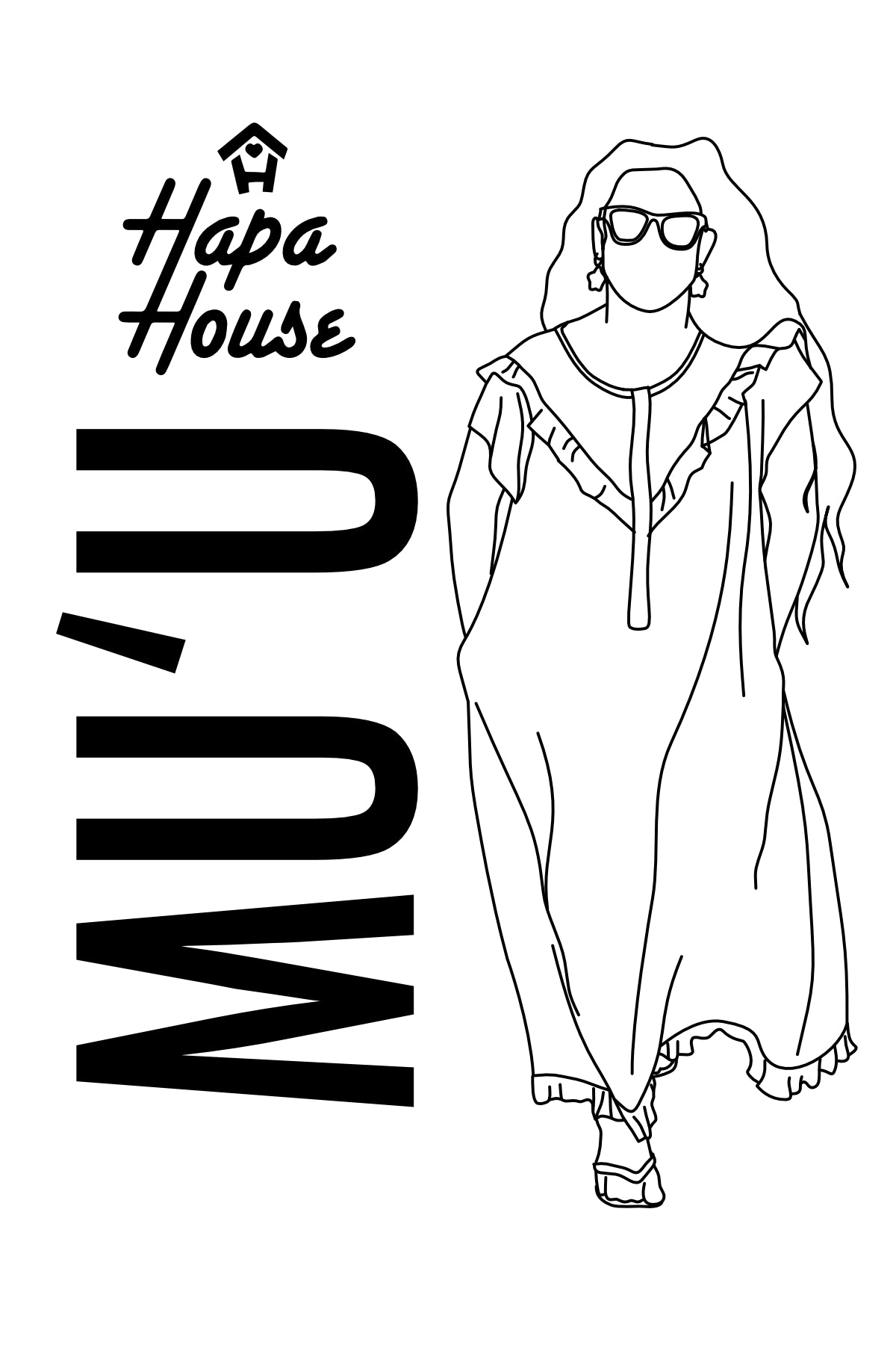 Muʻu in Green and Orange Hibiscus